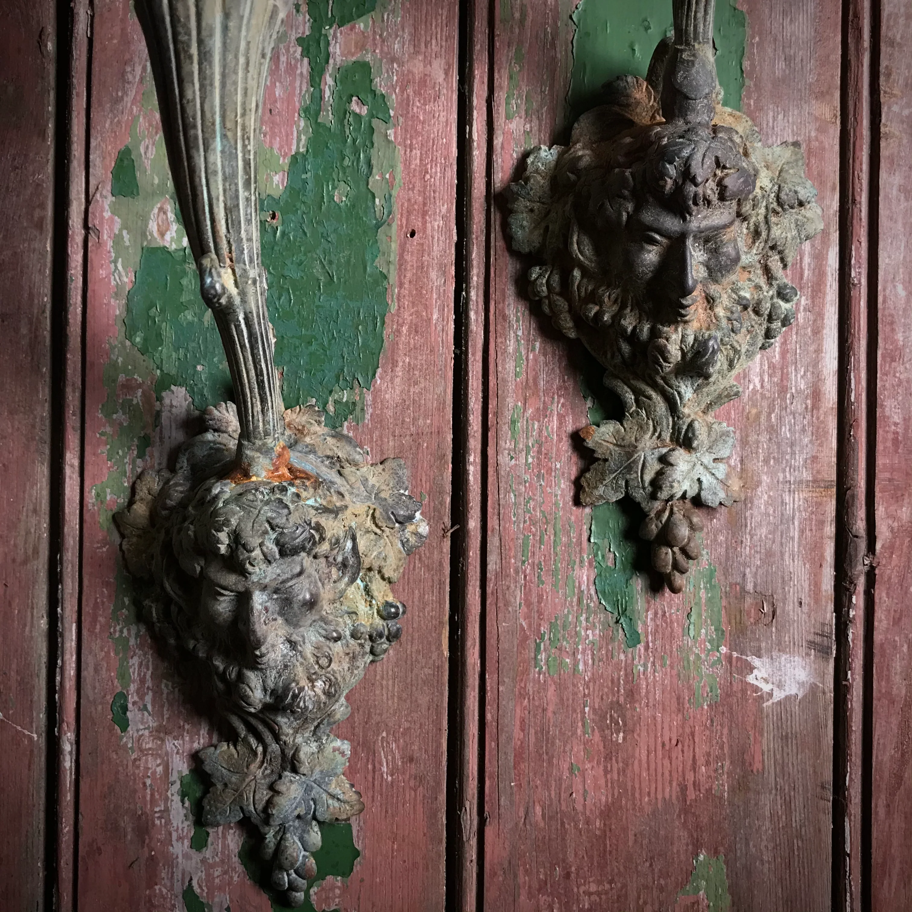 Pair of Verdigris Bacchus Wall Sconces - Image 8