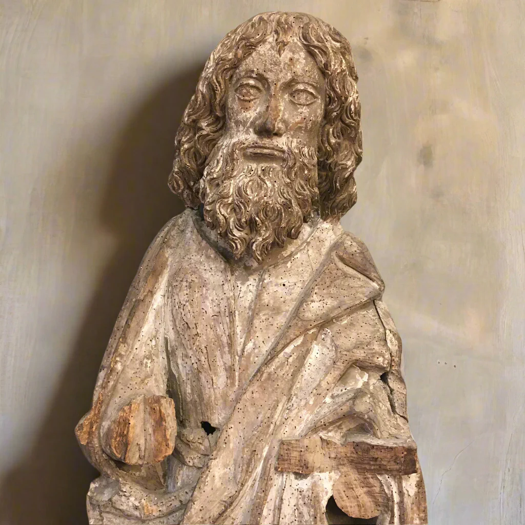 Italian Limewood Carving of Saint Paul with Traces of Original Polychrome, c.1480 - Image 3