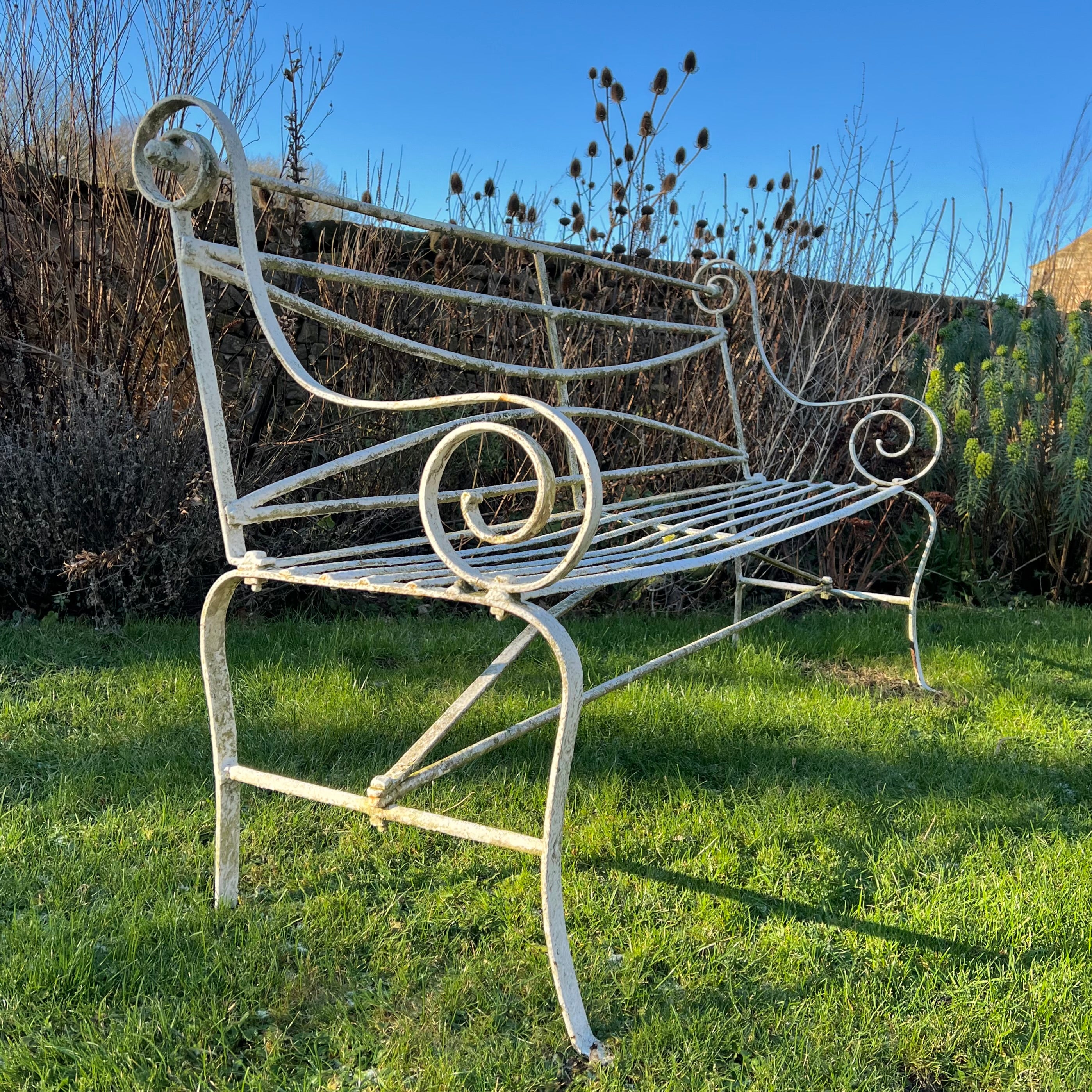 Regency Strapwork Wrought Iron Garden Bench c.1820 - Image 11