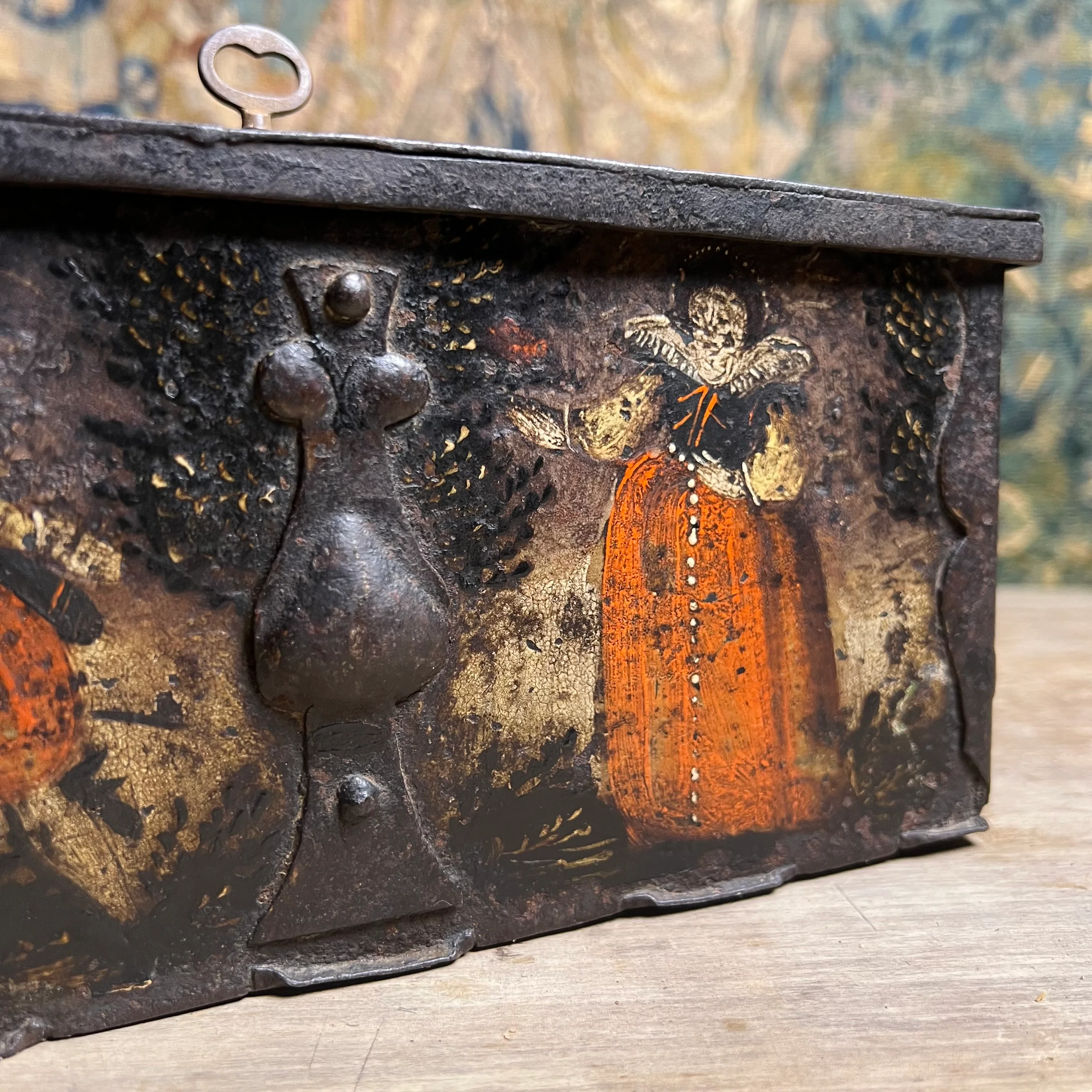 Renaissance Painted Iron Strong Box (Armoured Coffert) c.1580–1620, Nuremberg Southern Germany - Image 13