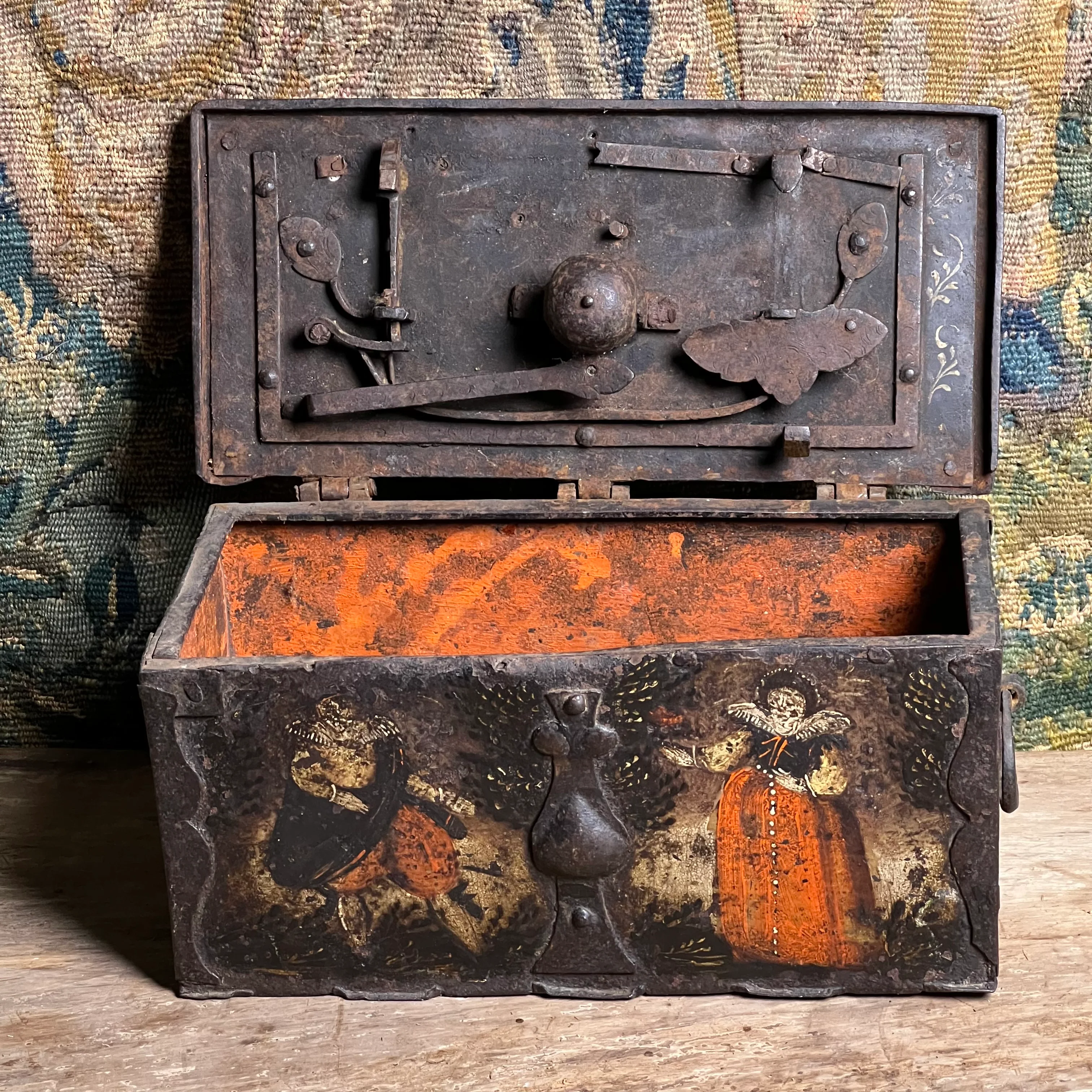 Renaissance Painted Iron Strong Box (Armoured Coffert) c.1580–1620, Nuremberg Southern Germany - Image 19
