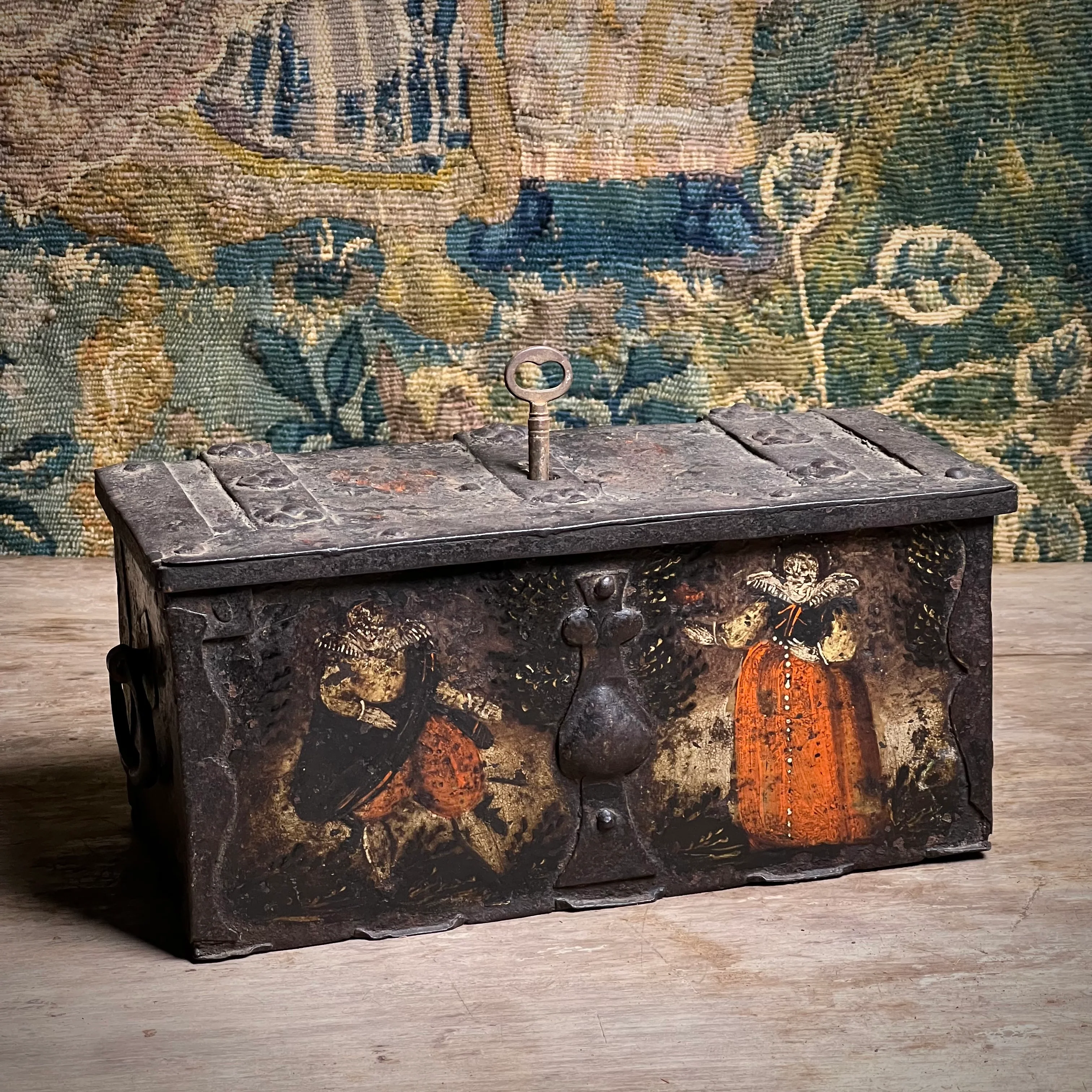 Renaissance Painted Iron Strong Box (Armoured Coffert) c.1580–1620, Nuremberg Southern Germany - Image 3