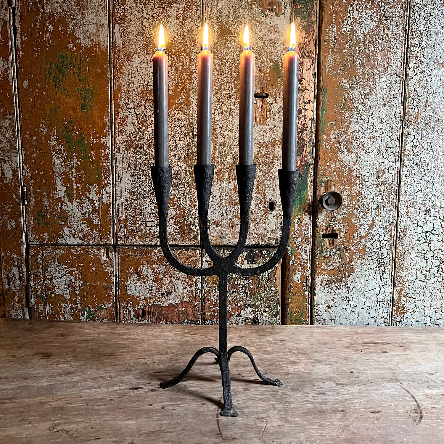 Scandinavian Wrought Iron Candle Holder c.1800 - Image 15