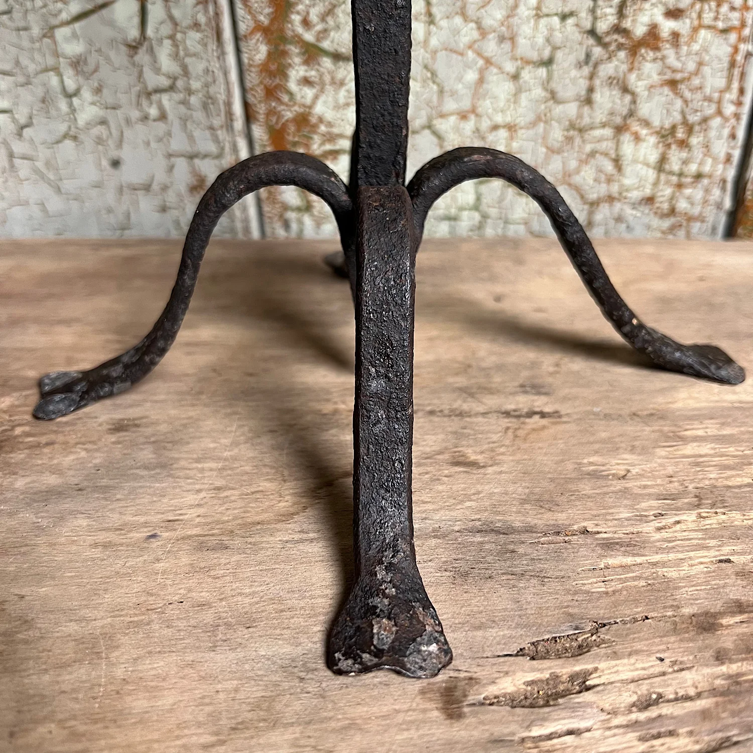 Scandinavian Wrought Iron Candle Holder c.1800 - Image 4