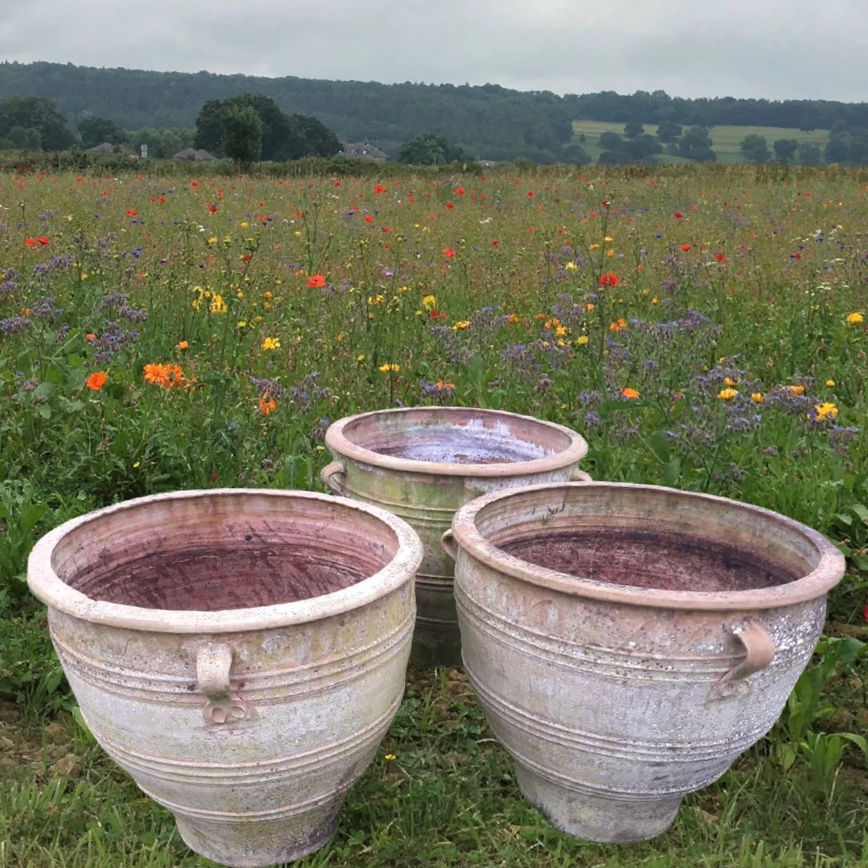 Set of Three Grand Scale Terracotta Urns - Image 2
