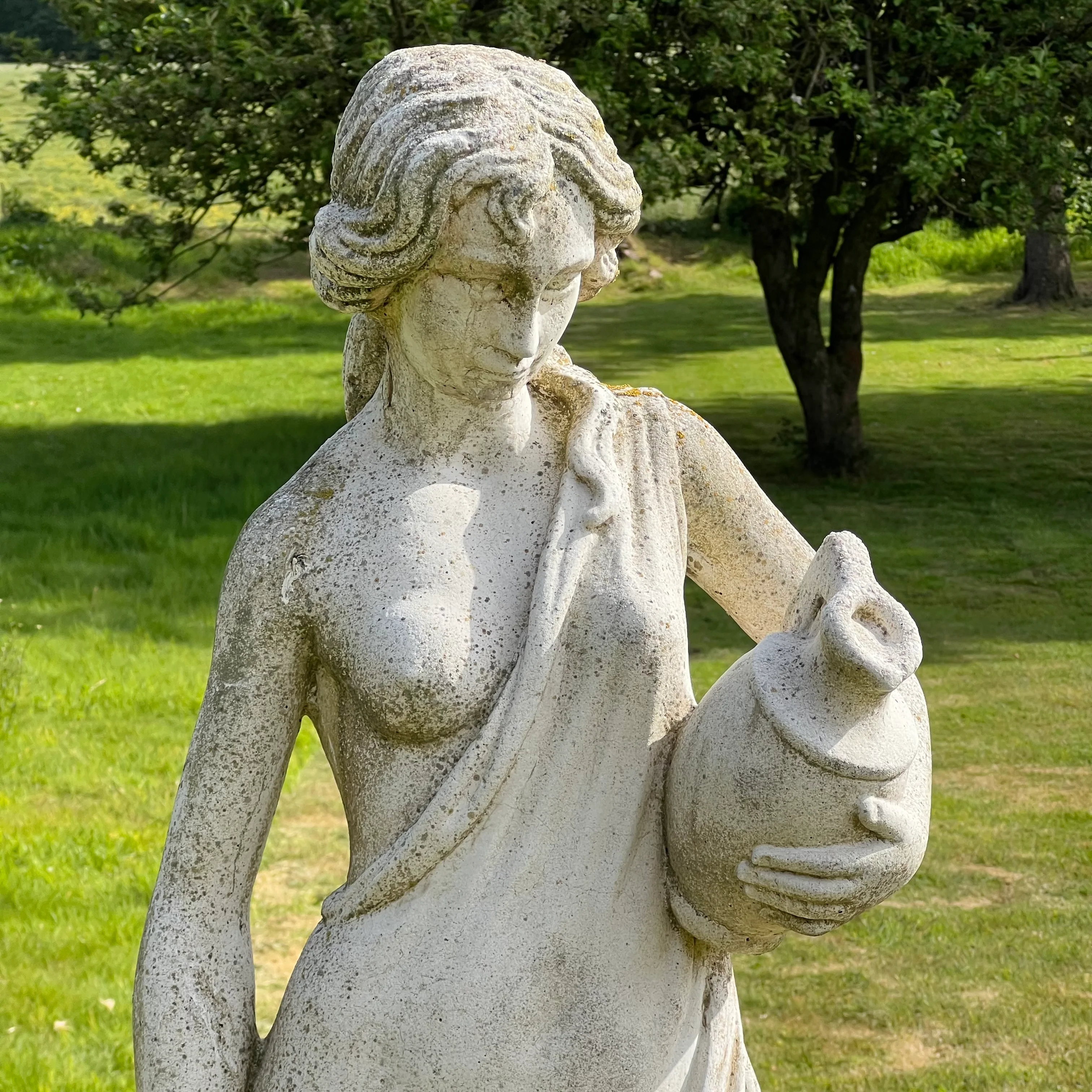 Statue of a Classical Maiden Carrying Water and Wine Mid 20th Century - Image 19