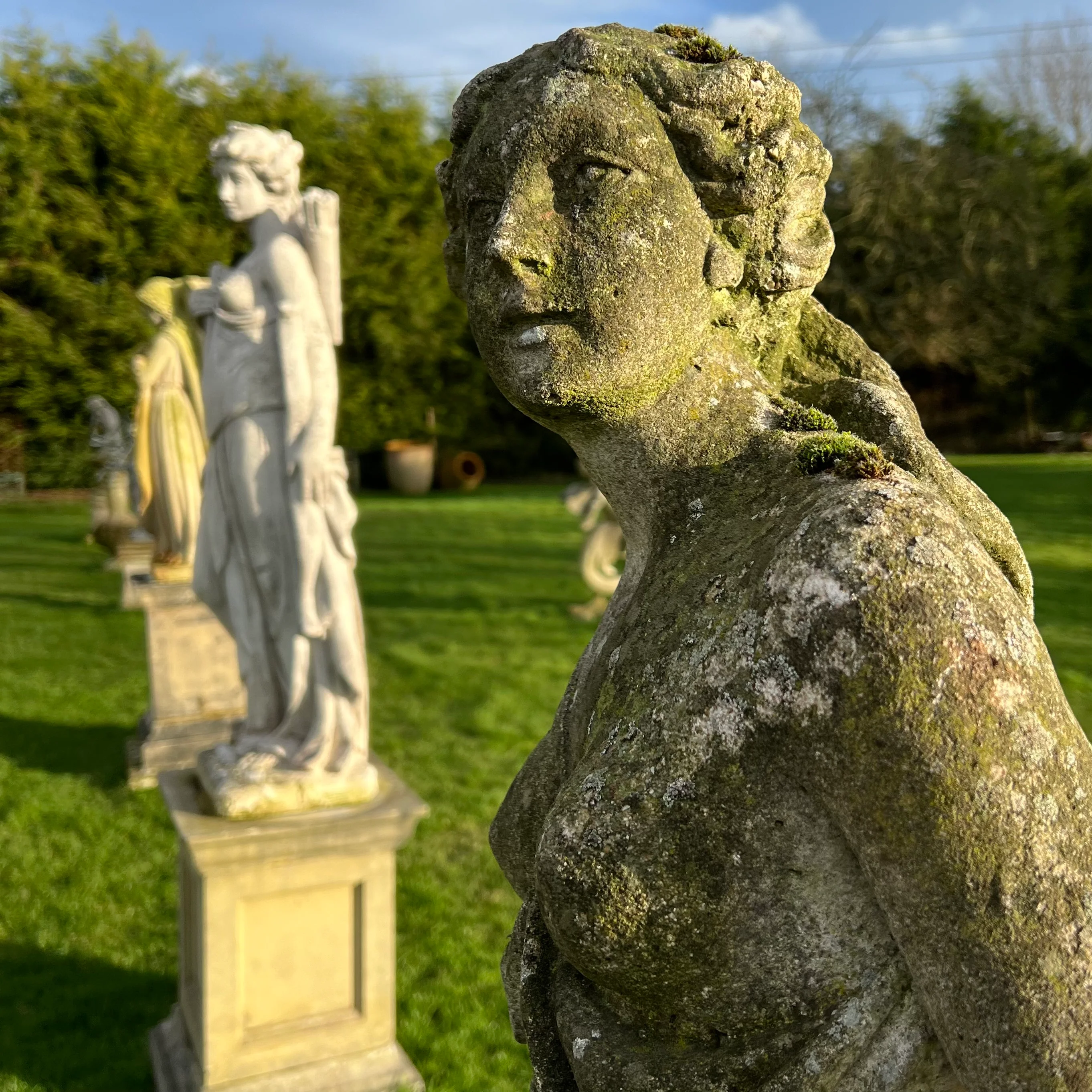 Statue of Flora with Scrolled Plinth Mid 20th Century - Image 7