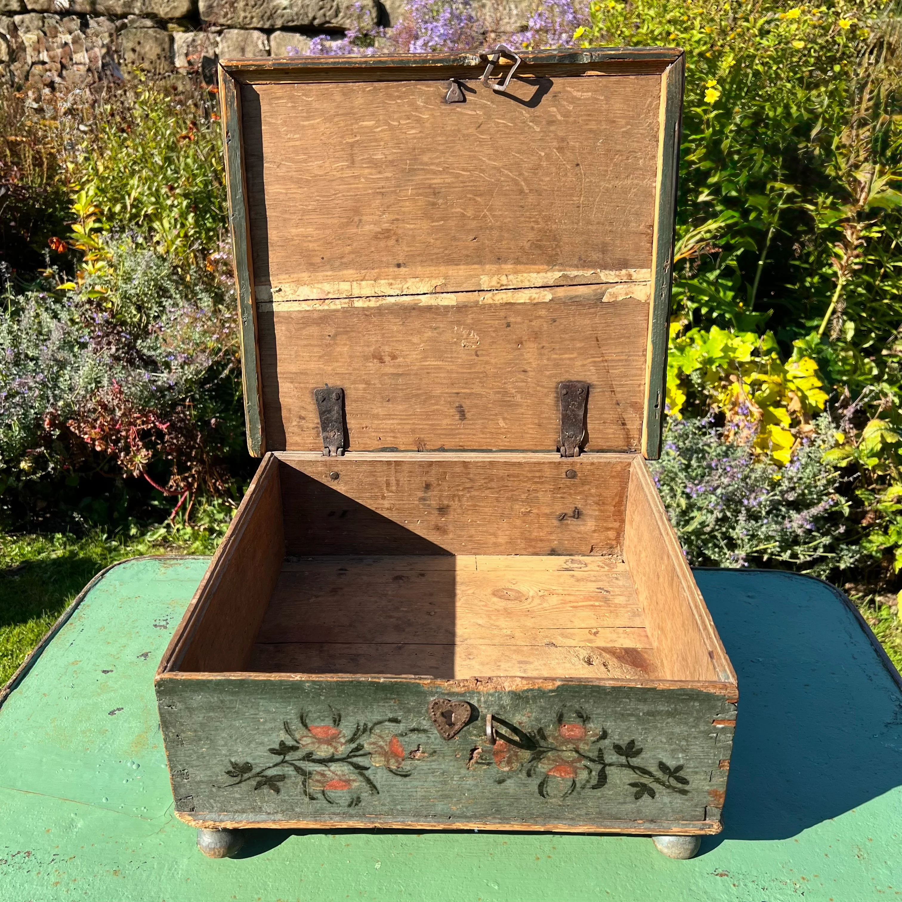 Swedish Painted Marriage Box (Hälsingland Style), Dated 1805 - Image 22