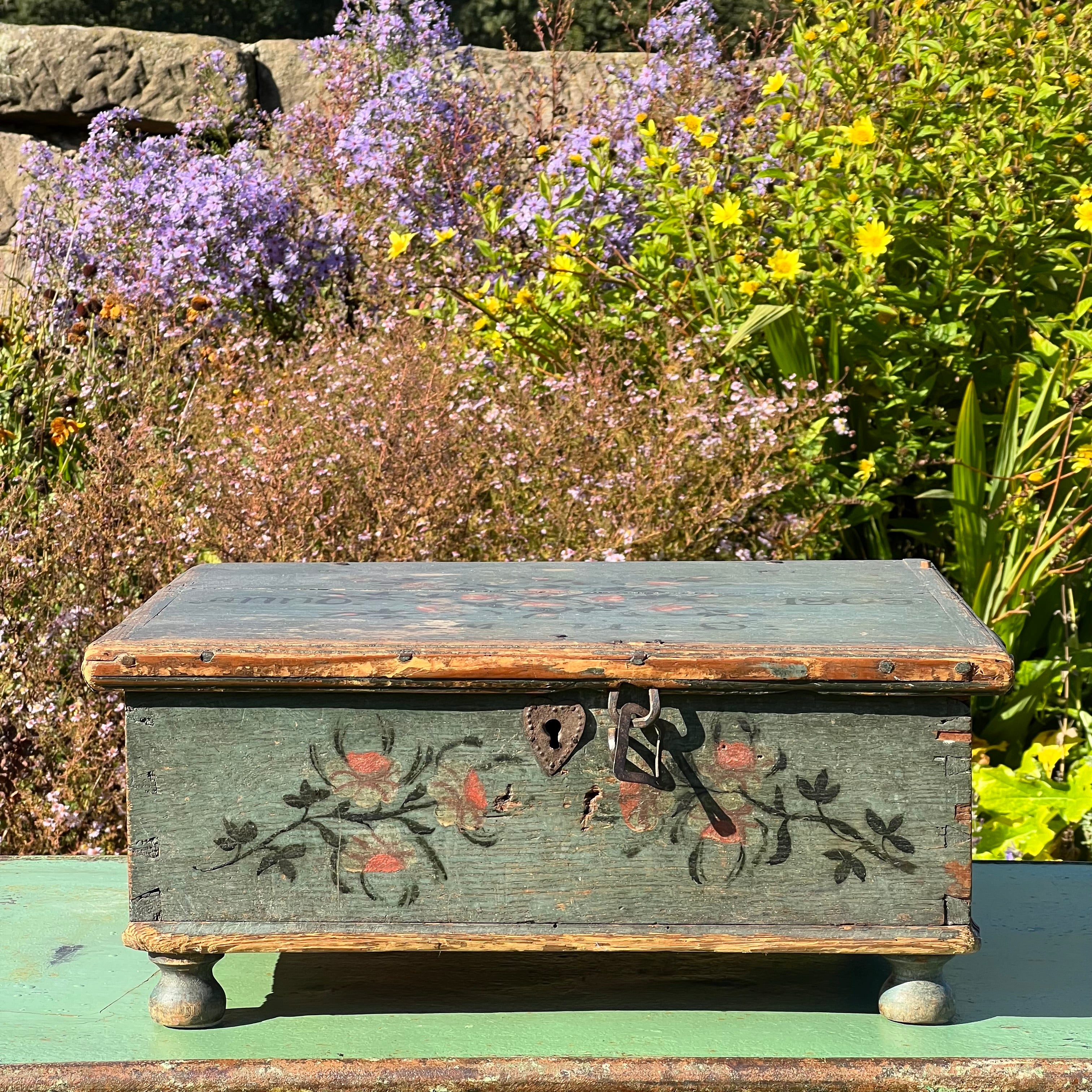 Swedish Painted Marriage Box (Hälsingland Style), Dated 1805 - Image 26