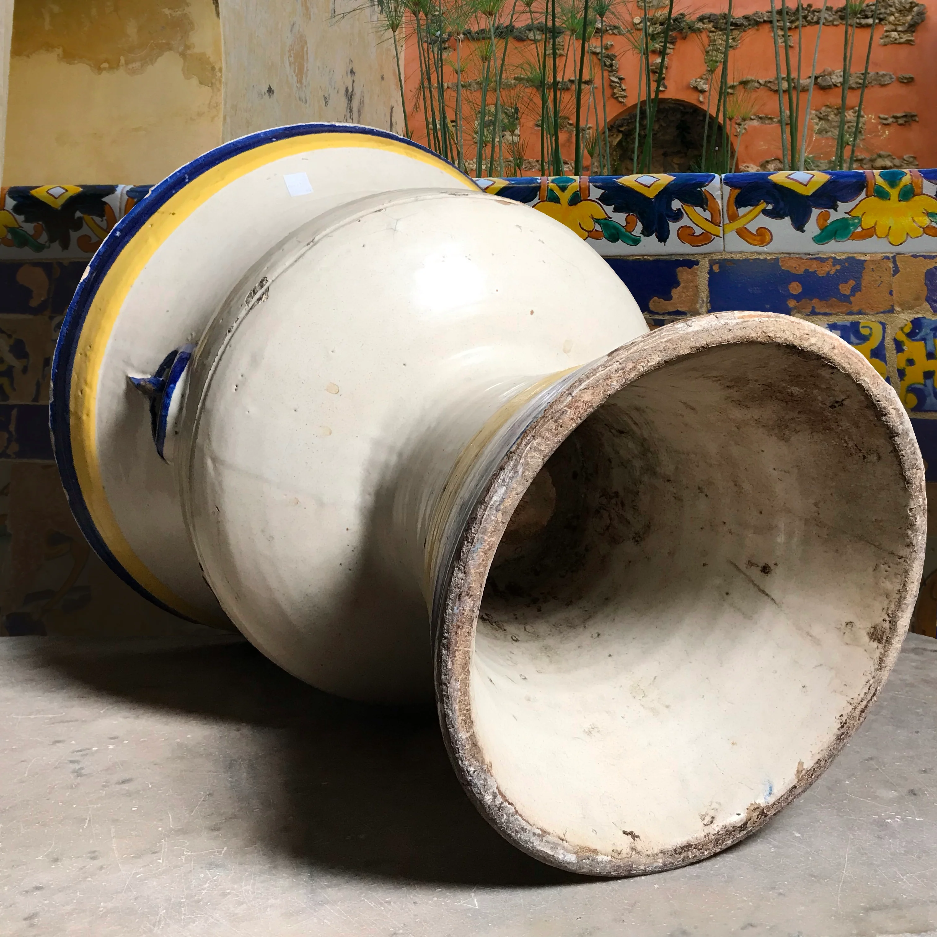 Three 19th Century Faience Spanish Campana Vases from the Real Alcázar de Sevilla (Royal Alcázar Palace of Seville) - Image 11