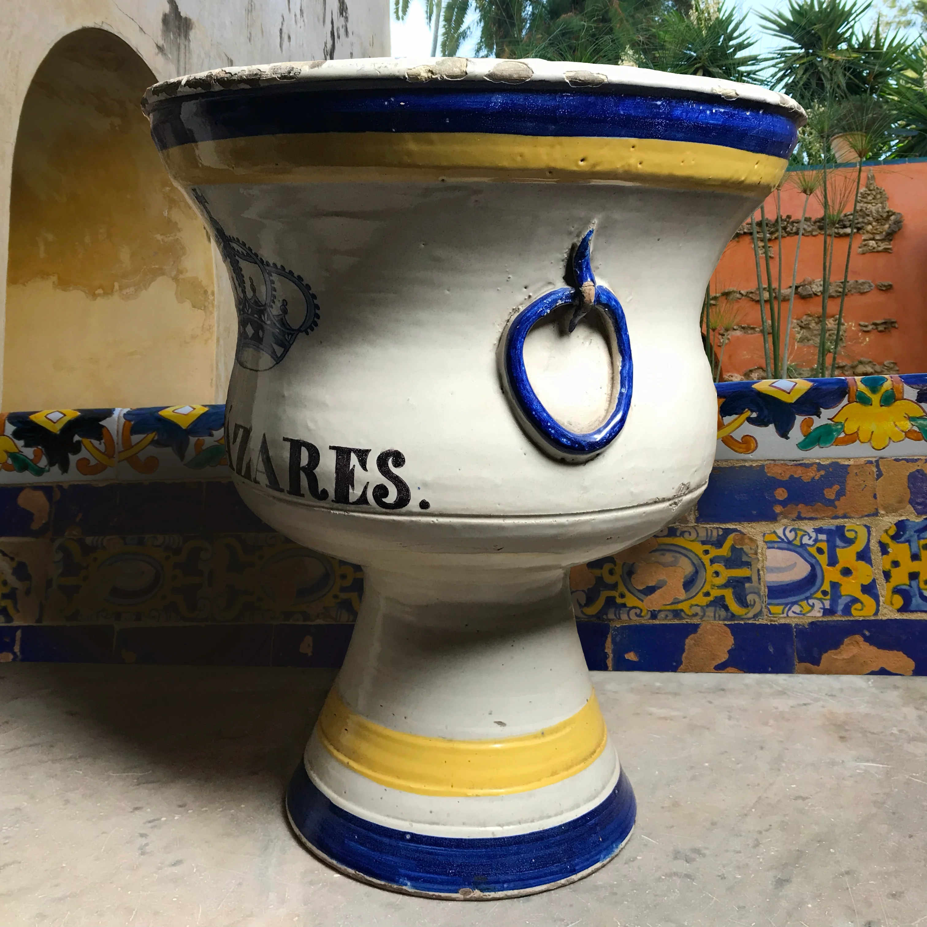 Three 19th Century Faience Spanish Campana Vases from the Real Alcázar de Sevilla (Royal Alcázar Palace of Seville) - Image 5