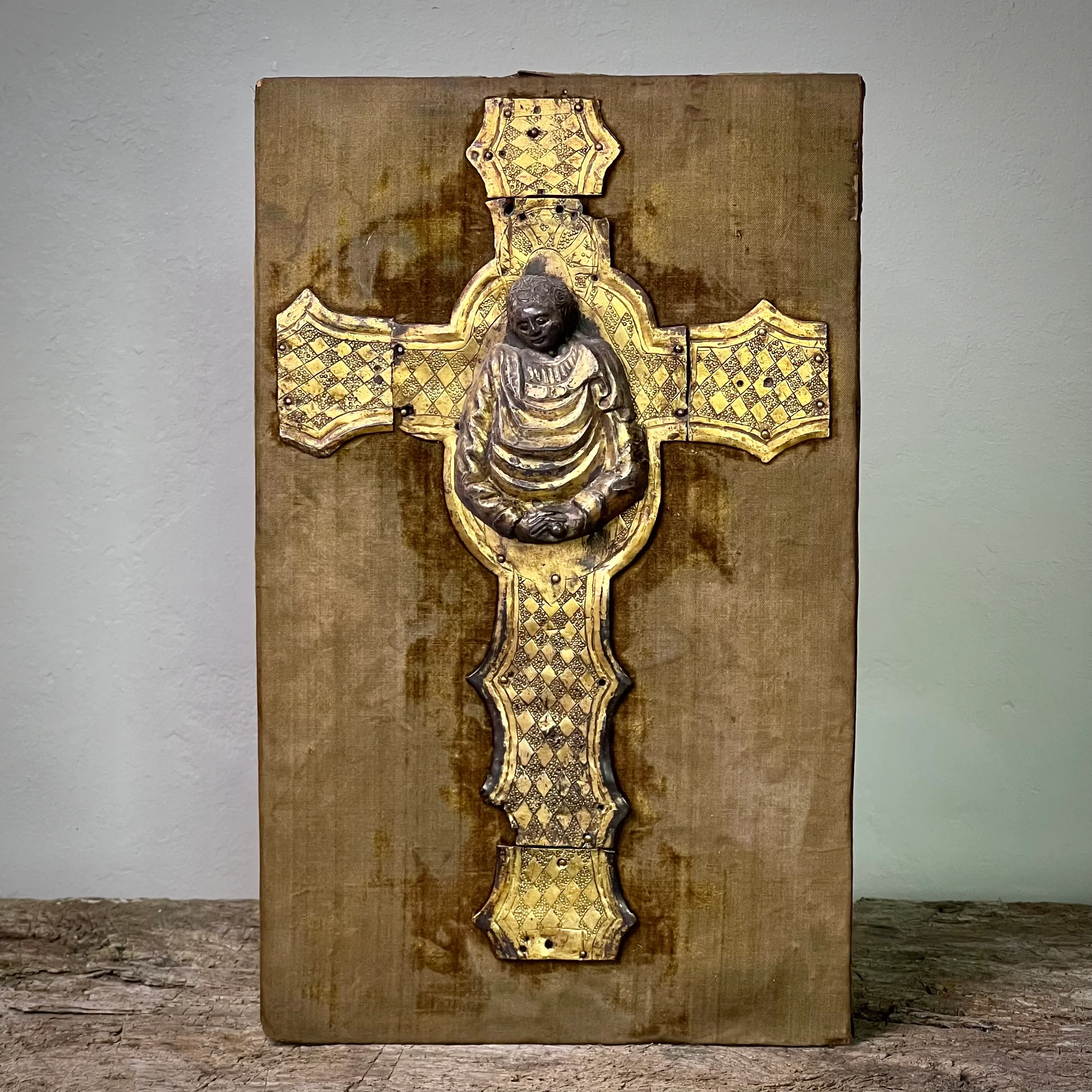 Gilded Copper Astylar Italian Lombardy Processional Cross 15th Century