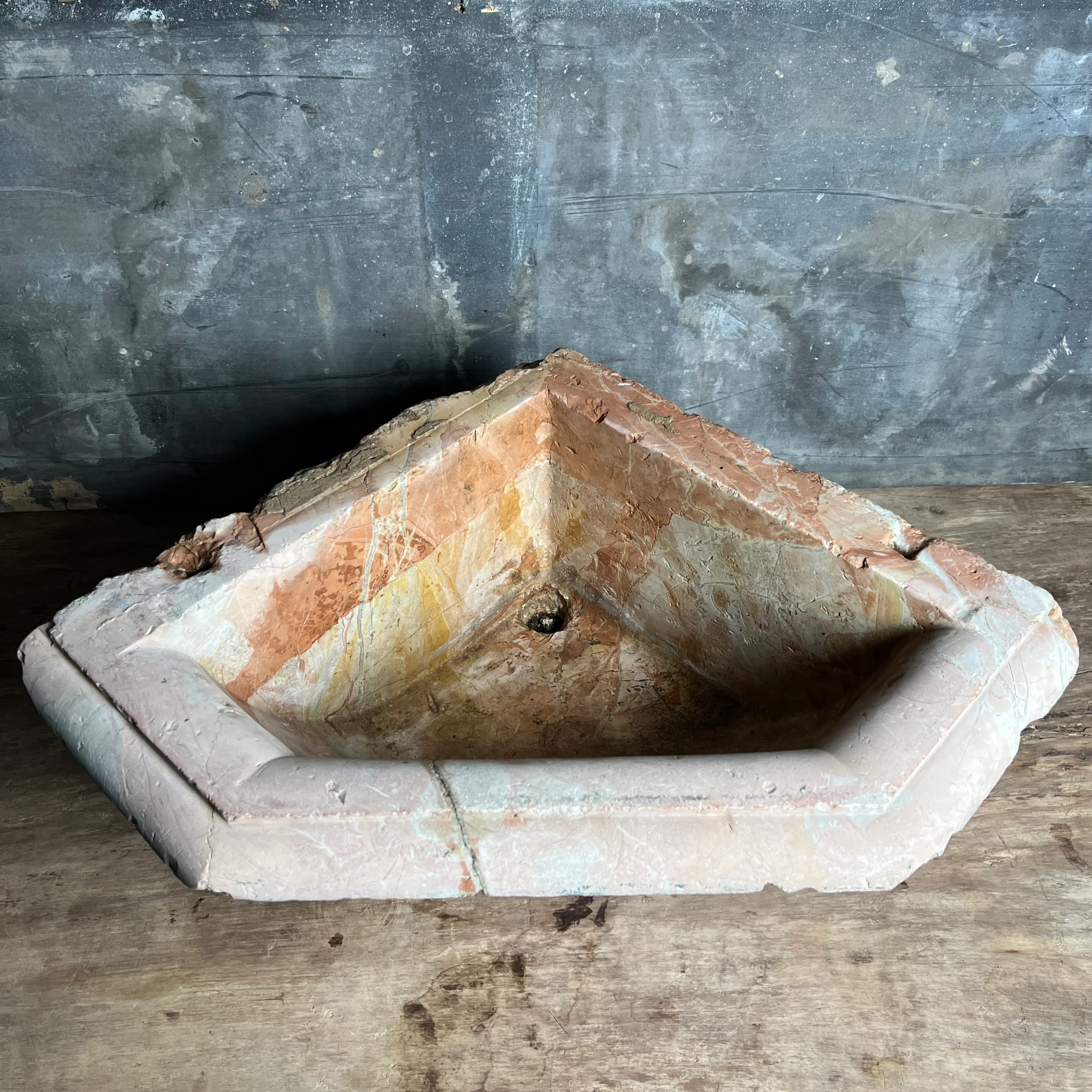 Venetian Holy Water Font c.1750 in Rosa Antico Sicilian Marble - Image 8