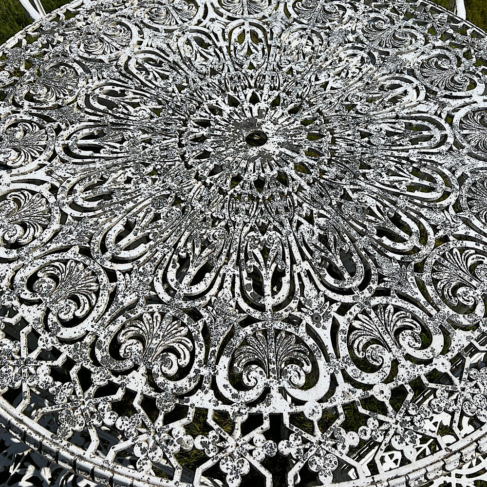 Victorian Round Garden Set with 6 Chairs in Aluminium, from Crowe Hall, Bath - Image 10